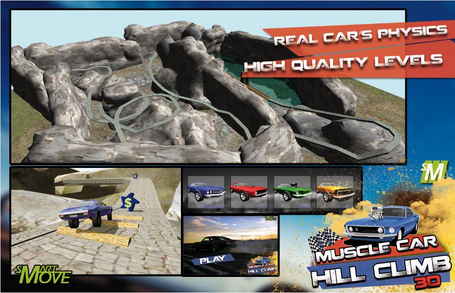 3D Hill Climb Muscle Cars 2014 на Андроид